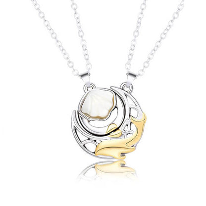 Magnetic Shell and Whale Neckalce Set
