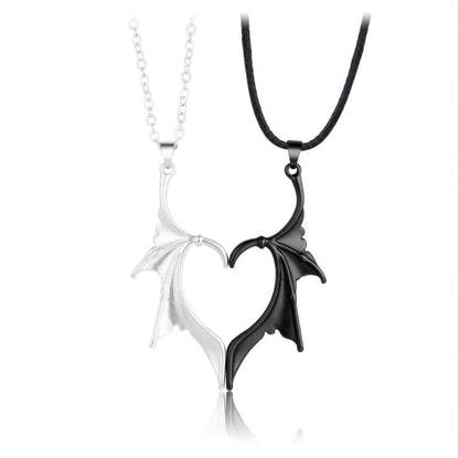 Magnetic Winged Heart Couple Necklaces