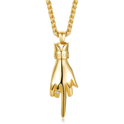 2pcs Middle Finger Necklace Set for Two People