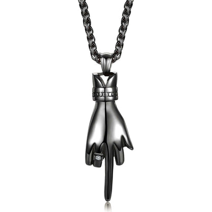 2pcs Middle Finger Necklace Set for Two People