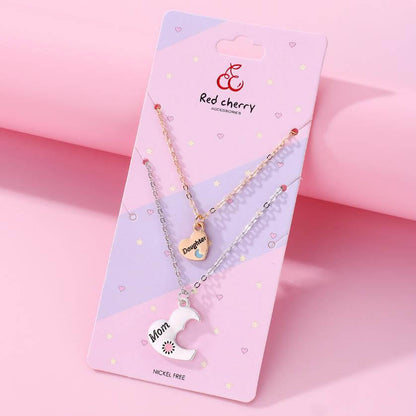 Mother and Daughter Necklace Set Sun & Moon
