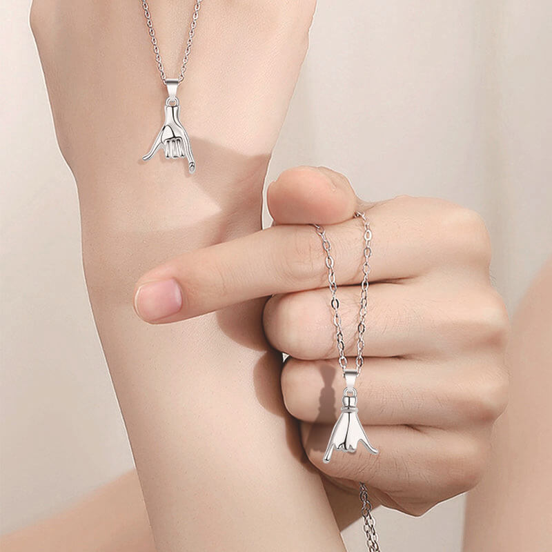 Pinkie Promise Couple Necklaces - Matching Jewelry Set for Couples & Best Friends