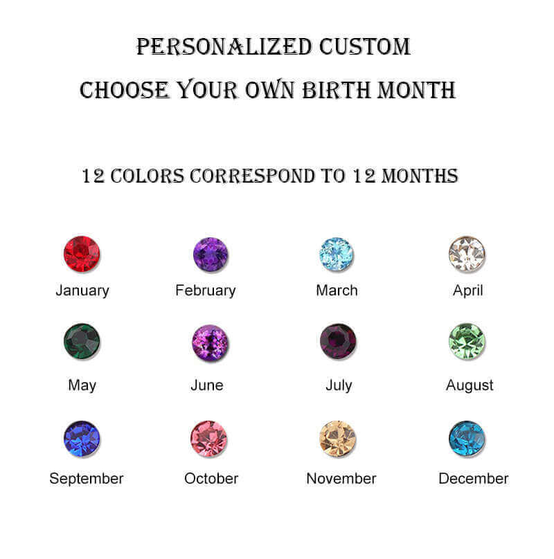Personalized Birthstone Necklace with Family's Names