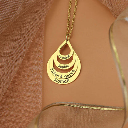 Personalized Names Teardrop Necklace - for Family, Loved Ones & Groups
