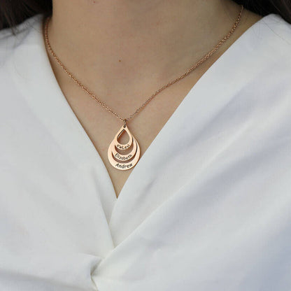 Personalized Names Teardrop Necklace - for Family, Loved Ones & Groups