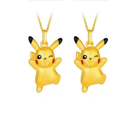Pikachu Necklace Gold 2pcs