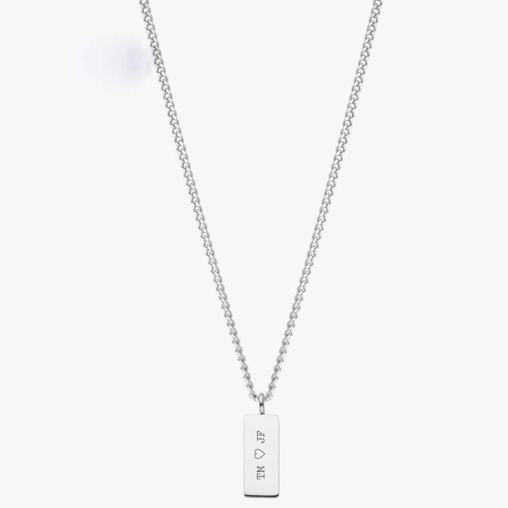 Sleek Bar Necklace with Custom Engravings - Ideal Gift for Friends & F