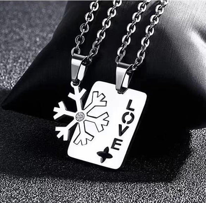 Snowflake Love Matching Necklaces