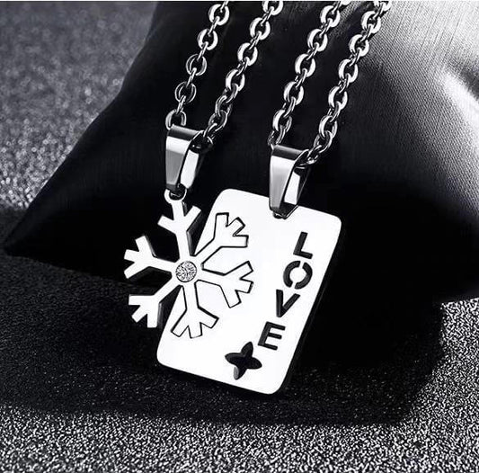 Snowflake Love Matching Necklaces