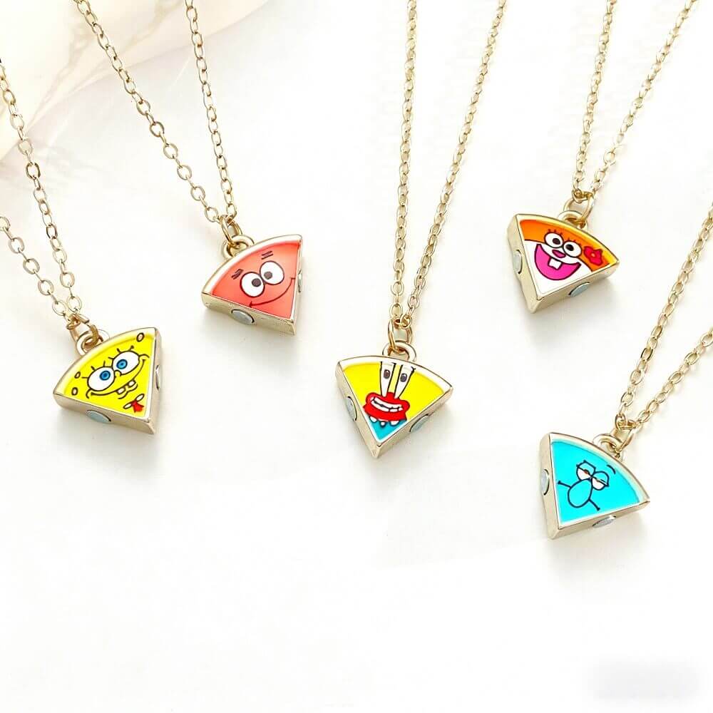 Spongebob Squarepants Puzzle Friendship Necklace Set - 5PCS