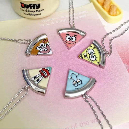 SpongeBob SquarePants and Patrick Star Pizza Necklace