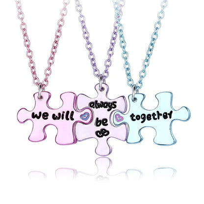 Tri-BFF Puzzle Necklaces We'll Always Be Together