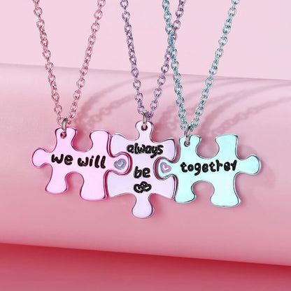 Tri-BFF Puzzle Necklaces We'll Always Be Together