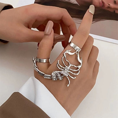 Women's Scorpio Ring, Punk Adjustable Scorpion Ring