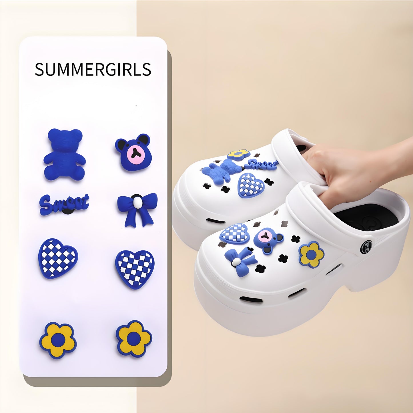 🐻💙 DIY Blue Teddy Bear Clogs – Cute &amp; Cozy! 💙🐾