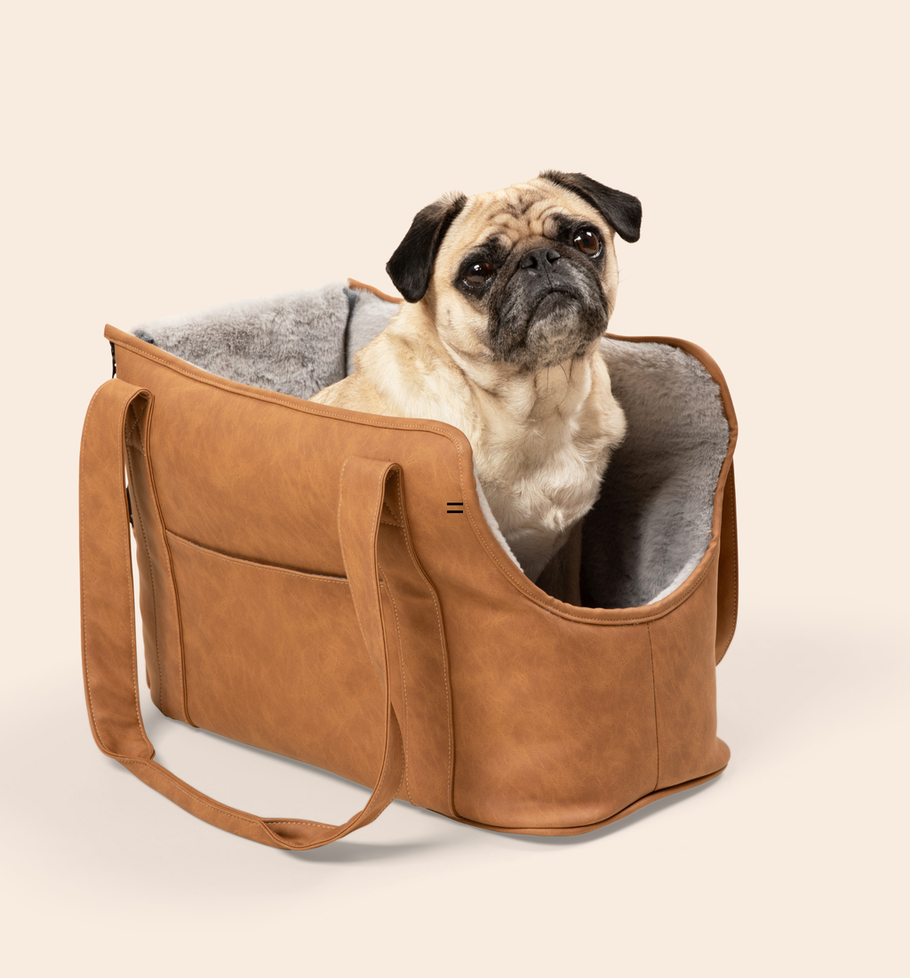 PupTote™ 3-in-1 Faux Leather Dog Carrier Bag - Camel