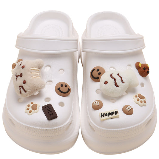 🐾DIY-Soft and Heart - warming! Cartoon Plush Cat Clogs
