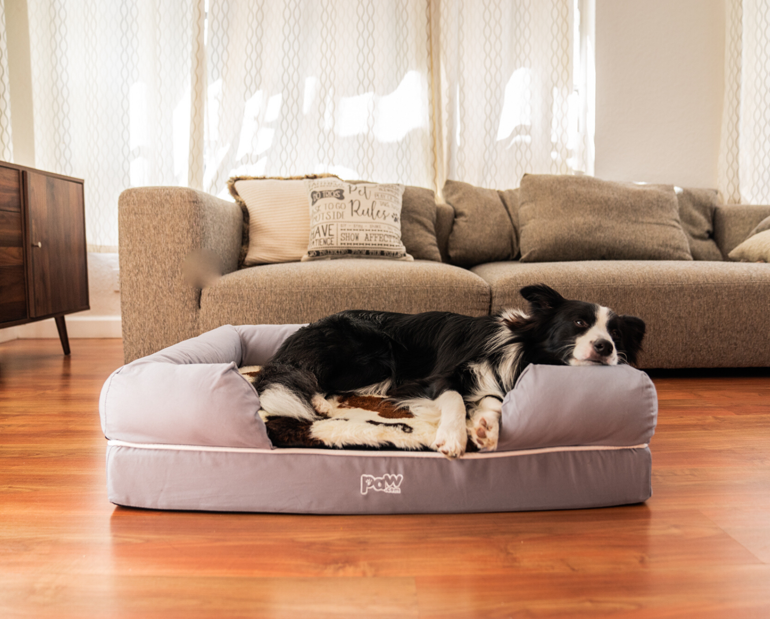 PupLounge™ Topper - Brown Faux Cowhide Topper (Bed Not Included)