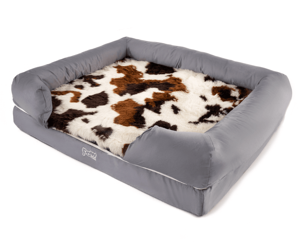 PupLounge™ Topper - Brown Faux Cowhide Topper (Bed Not Included)