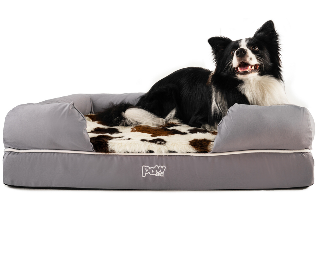 PupLounge™ Topper - Brown Faux Cowhide Topper (Bed Not Included)