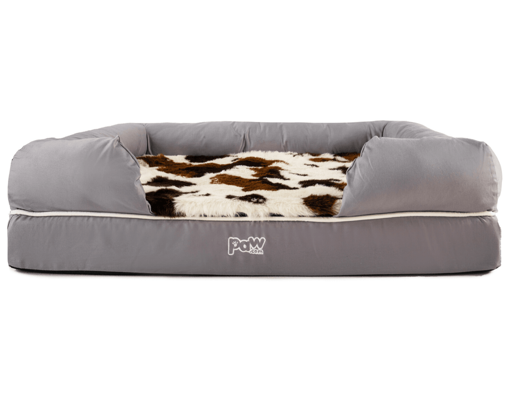 PupLounge™ Topper - Brown Faux Cowhide Topper (Bed Not Included)