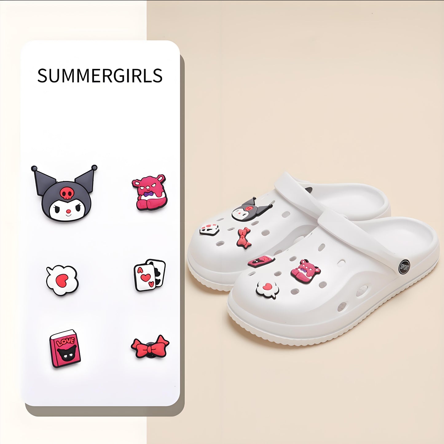 🎀DIY-Sweet, Cool and Adorable! Cartoon Kuromi Clogs