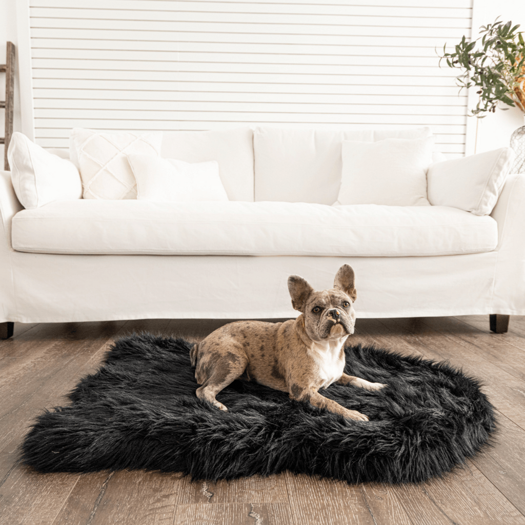 Paw.com x BarkBox PupRug™  Faux Fur Orthopedic Dog Bed - Midnight Black