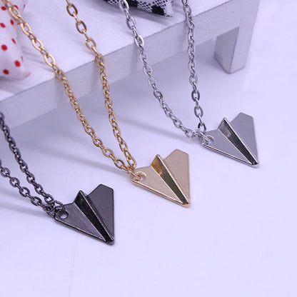 Sleek BFF Paper Plane Matching Necklaces - Shared Joy Pendant