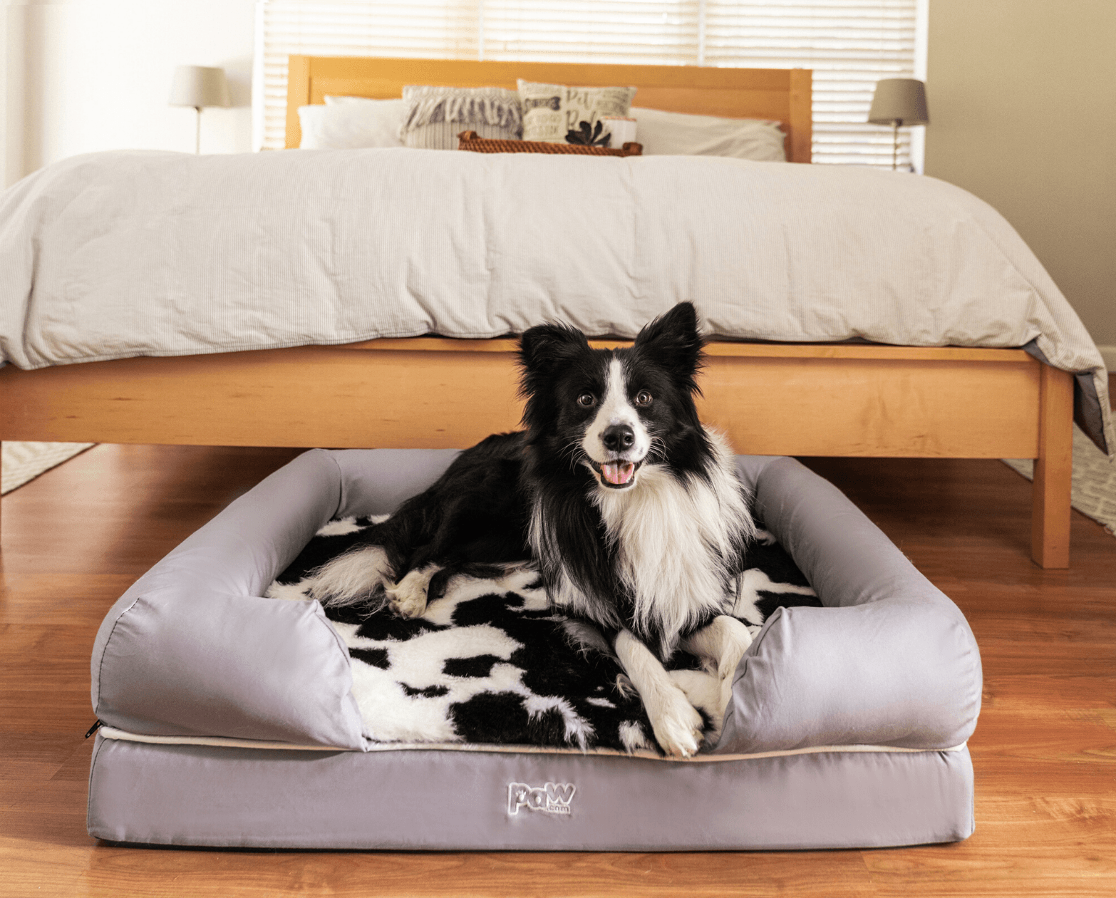 PupLounge™ Topper - Black Faux Cowhide Topper (Bed Not Included)