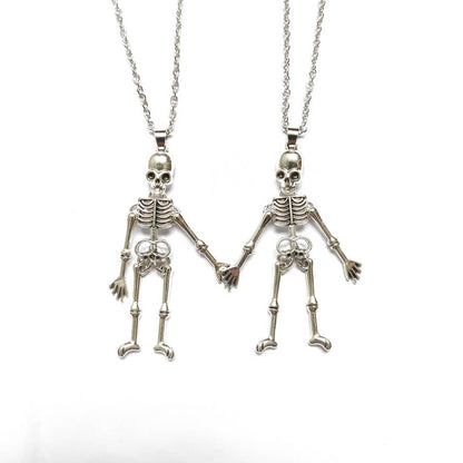 Together Until Death Skeleton BFF Necklace
