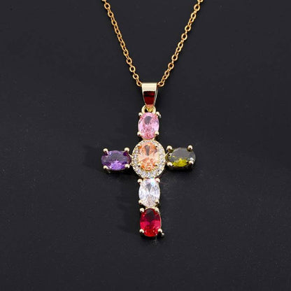 Stone Cross Necklace