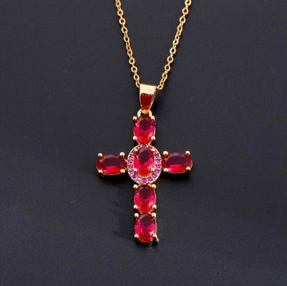 Stone Cross Necklace