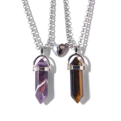 Crystal Pendant Necklaces with Magnetic Heart Clasp