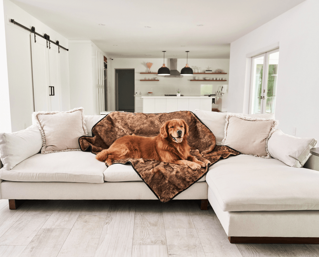 Paw.com x BarkBox PupProtector™ Short Fur Waterproof Throw Blanket - Sable Tan