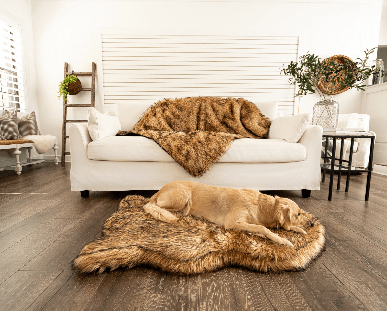 PupRug™ Orthopedic Bed + Matching Waterproof Blanket Bundle- Sable Tan