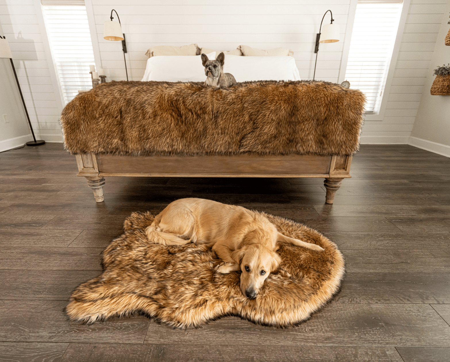 PupRug™ Orthopedic Bed + Matching Waterproof Blanket Bundle- Sable Tan