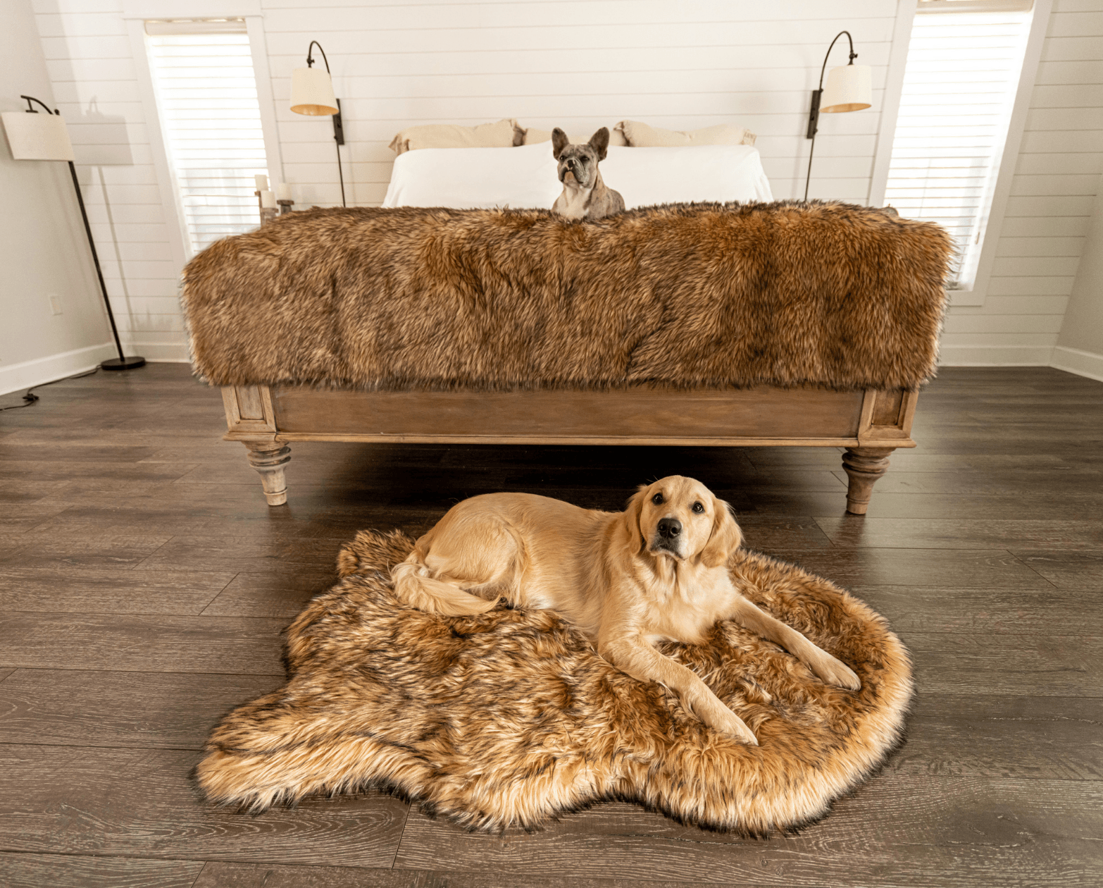 PupRug™ Orthopedic Bed + Matching Waterproof Blanket Bundle- Sable Tan