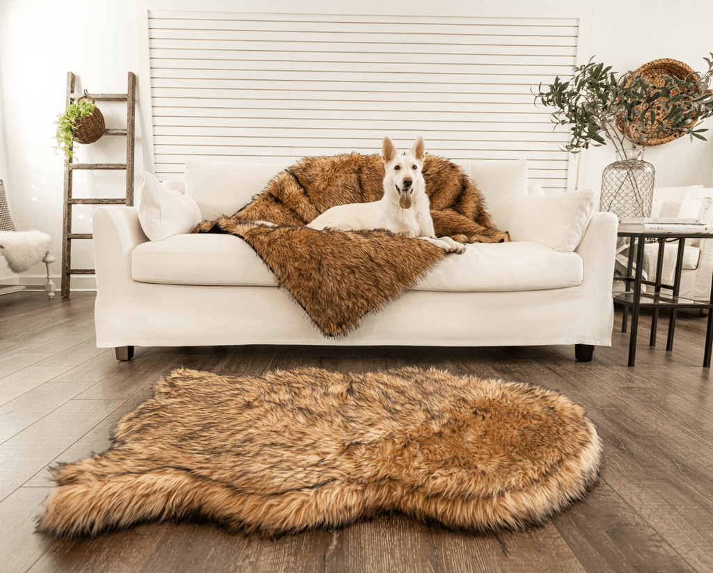 PupRug™ Orthopedic Bed + Matching Waterproof Blanket Bundle- Sable Tan