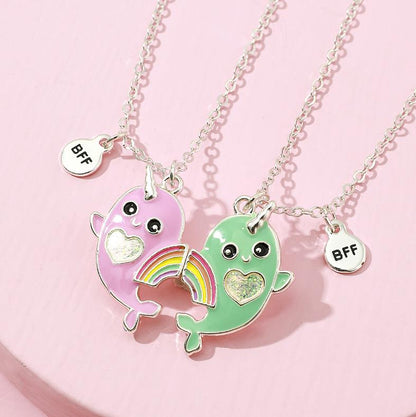 Unicorn Whale Magnetic Friendship Necklace