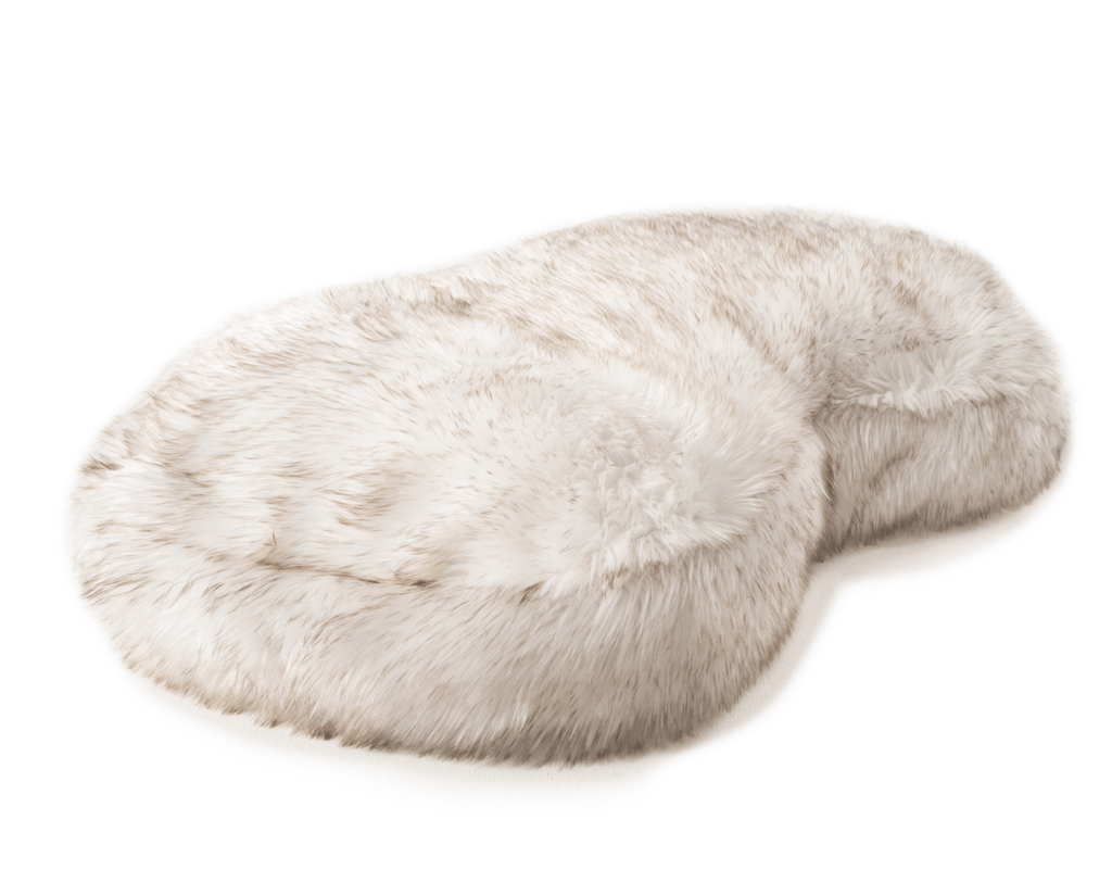 PupCloud™ Faux Fur Memory Foam Dog Bed - Curve White